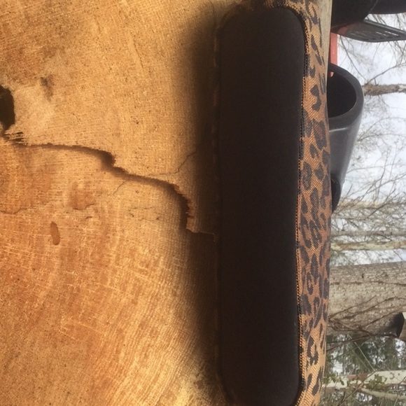 NINE WEST 3 Compartment Animal Print Purse EUC Browns and Black Snap Closure - Picture 12 of 14